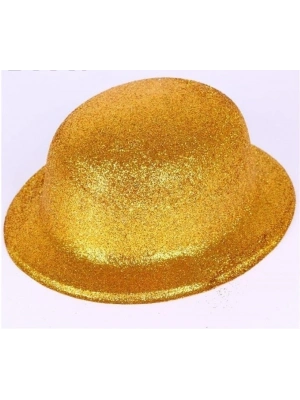Altın Renk Yuvarlak Simli Plastik Parti Şapkası