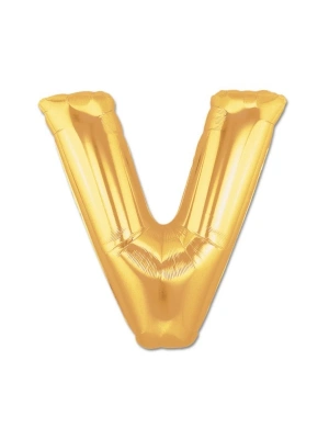 Altın Sarısı Folyo V Harfi Balon 1 Metre