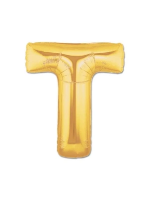 Altın Sarısı Folyo T Harfi Balon 1 Metre