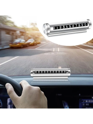 ®  Alüminyum Kasa Gri Renk Çevirmeli Araç Içi Telefon Numaratörü Park Oto Numaratörü
