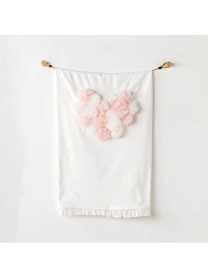 Andywawa AC24502 Petit Love 90x85 Bebek Battaniye Ekru