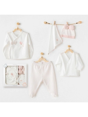 Andywawa AC25550 Newborn Set Pınk Baloons 5Li Hastane Çıkışı Ekru