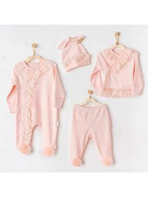 Andywawa AC25592 Chic Girl 4lü Hastane Çıkışı Salmon