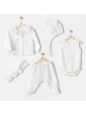 Andywawa AC25840 Natural Gift Müslin 5Li Hastane Çıkışı White