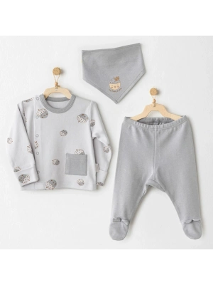Andywawa AC26103 Hello Autumn 3lü Zıbın Takım Grey