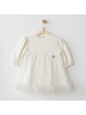 Andywawa AC26257 Baby Bow Bliss Elbise Ekru
