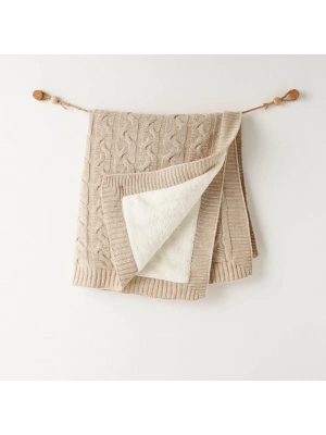 Andywawa AC26340 Triko Battaniye Beige Melange