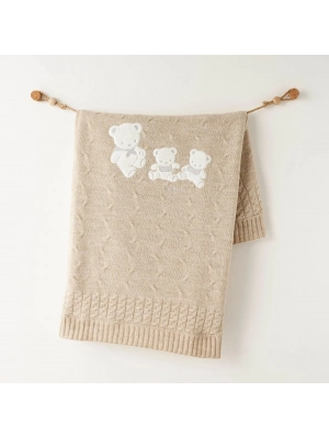 Andywawa AC26341 Triko Battaniye 85x100 Beige Melange