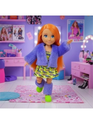 Ankiki Moda İkonu Bebek Figür 13 cm  - Turuncu Saçlı Neon Şıklık