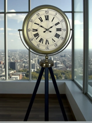 ® Antik Görünümlü Eskitme Tripod Ayaklı Saat