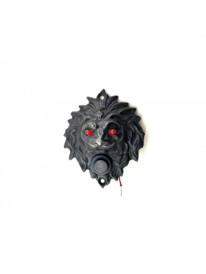 Antika Tarz Dekoratif Pirinç Aslan Kapı Zili - 100x78 Mm, Oksit, Led Işıklı