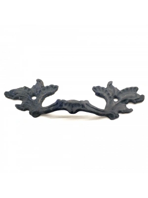 Antika Tarz Dekoratif Pirinç Çiçek Kapı Kulbu - 40x125 Mm, Oksit