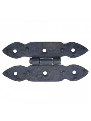 Antika Tarz Dekoratif Pirinç Düğmeli Menteşe - 117x57 Mm, Oksit