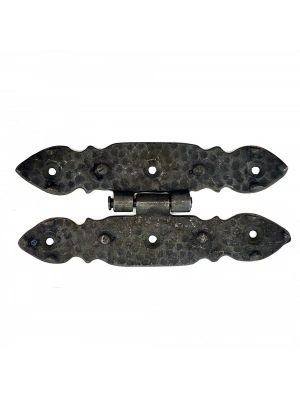 Antika Tarz Dekoratif Pirinç Düğmeli Menteşe - 142x69 Mm, Oksit