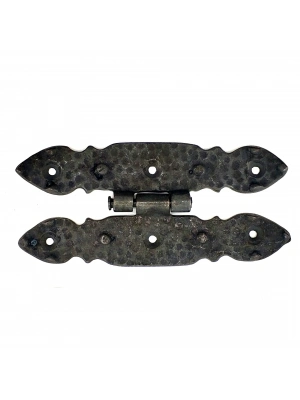 Antika Tarz Dekoratif Pirinç Düğmeli Menteşe - 142x69 Mm, Oksit