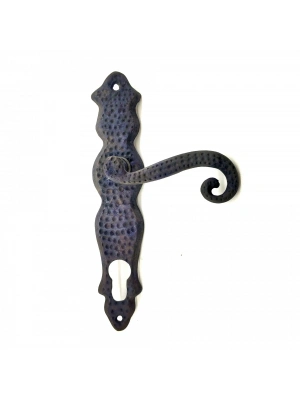 Antika Tarz Dekoratif Pirinç Ferforje Oda Kapı Kolu - 210x43 Mm, Oksit