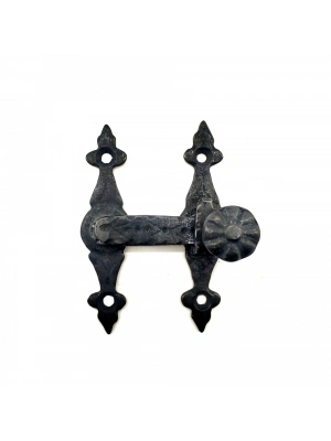 Antika Tarz Dekoratif Pirinç Kapı, Pencere Mandalı - 82x65 Mm, Oksit