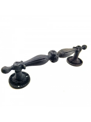 Antika Tarz Dekoratif Pirinç Sütun Çekme Kapı Kolu - 219x49 Mm, Oksit