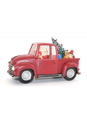 Araba Tasarımlı Işıklı Müzikli Noel Baba Kar Küresi