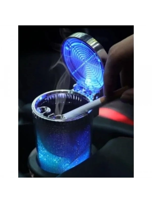 Araç İçi Oto Kokusuz Küllük RGB Işıklı Kapaklı
