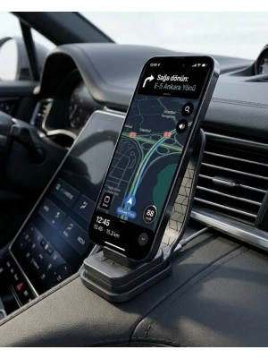 Araç Konsol Telefon Tutucu 360° Döner Katlanabilir Stand