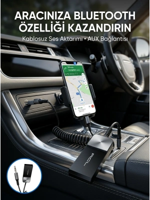 Araç ve Ev Ses Sistemleri İçin Bluetooth AUX Adaptörü