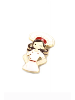 Aşçı Broş - Beyaz