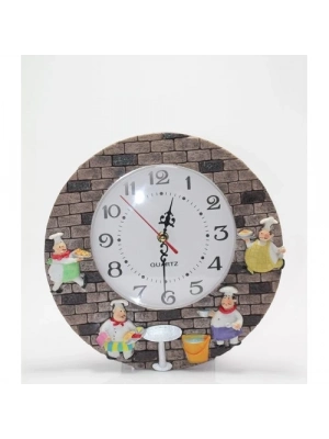 Aşçı Tasarımlı Polyester Duvar Saati Model 2