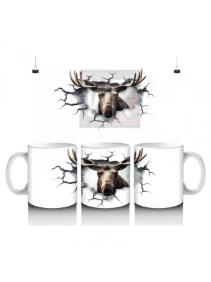 Asil Geyik Figürüyle Doğal Tasarım - Baskılı Kahve Kupası