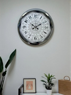 ® Asil Motif Krom 40 Cm Metal Duvar Saati