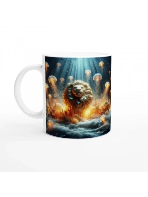Aslan Burcu Baskılı Kahve Kupası - Astral Denizaltı Dünyası Vs2
