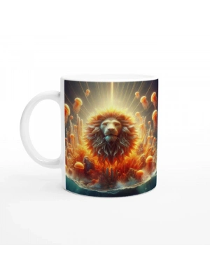 Aslan Burcu Baskılı Kahve Kupası - Astral Denizaltı Dünyası Vs3