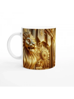 Aslan Burcu Baskılı Kahve Kupası - Burçlar Krallığı Şatosu Vs1