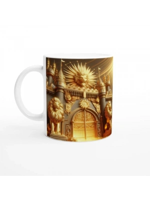 Aslan Burcu Baskılı Kahve Kupası - Burçlar Krallığı Şatosu Vs3