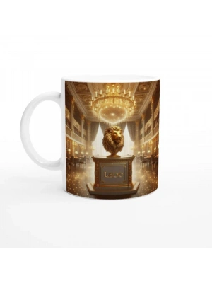 Aslan Burcu Baskılı Kahve Kupası - Zodyak Kütüpanesi Vs2