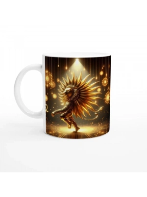 Aslan Burcu Baskılı Kahve Kupası - Zodyak Maskeli Balo Vs3