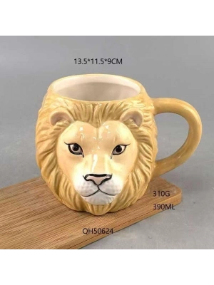 Aslan Motifli Seramik Bardak