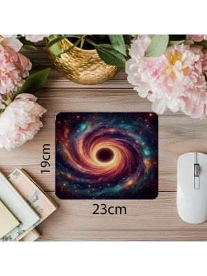 Astrofizik Temalı Spiral Mouse Pad - 19x23 cm 2 mm Dikdörtgen İthal Baskılı Mouse Pad