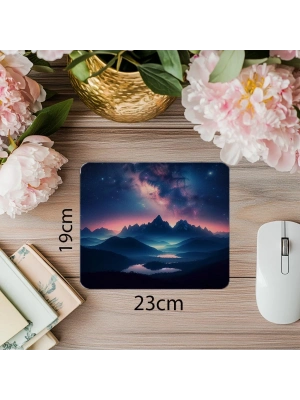 Astronomik Gece Manzaralı Mouse Pad - 19x23 cm 2 mm Dikdörtgen İthal Baskılı Mouse Pad