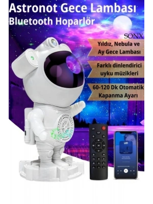 ® Astronot Bluetooth Hoparlör Bulutsusu Galax yAy Tavan Gökyüzü Projektör Zamanlayıcı Gece ası