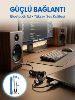 AUX Girişli Cihazlar İçin Kablosuz Bluetooth Adaptörü