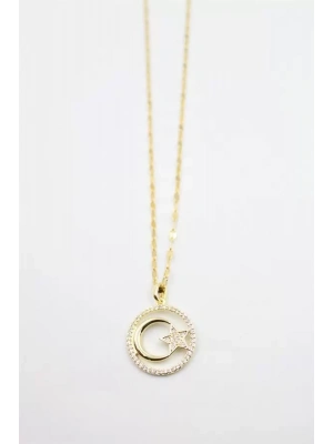 Ay Yıldız Kolye - Altın