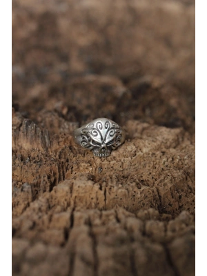 ® Ayarlanabilir Motifli Kuru Kafa Tasarımlı Erkek Yüzük