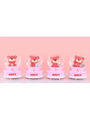 Ayıcıklı Işıklı Kar Küresi 7 Cm Alk3102