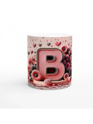 B Harfi Modern Alfabe Kupa Bardak