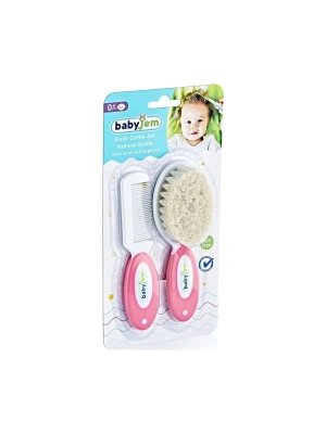 BabyJem Doğal Kıl Fırça Tarak Seti 519 Pembe