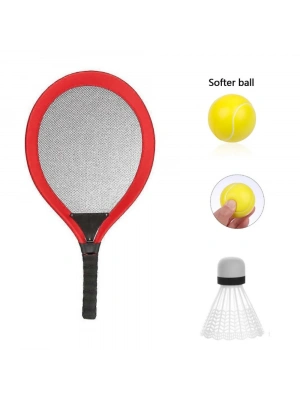 Badminton Seti ve Soft Tenis Topu - RKT-35 - Kırmızı
