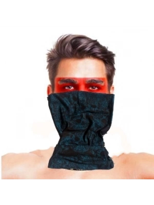 Baf Bandana Çoklu Kafatası Mavi Siyah Maske