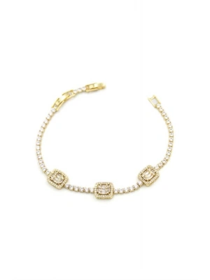 Baget Taşlı Bileklik - Altın