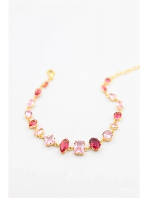 Baget Taşlı Bileklik - Pembe